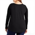 thumbnail image 5 of Aboser Plus Size Tops for Women Long Sleeve Basic Tees Oversized Scoop Neck T-Shirts Casual Solid Color Tee Shirt Loose Fit Comfy Tshirt Top Black XXXXXL, 5 of 7