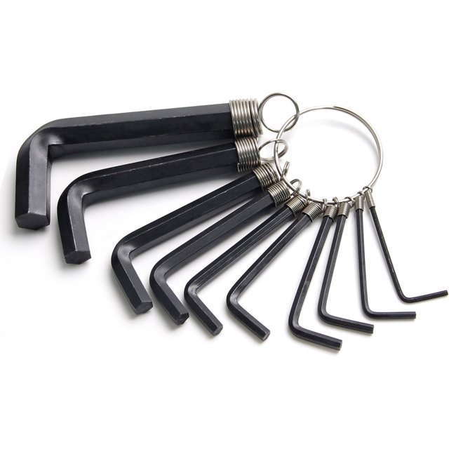 HUGFEGWE Hex Key Set, 10 in 1 Metric L Shape Hexagon Head Wrench with Ring for Repair Tool (Black) CJB91-22706