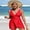 Red, variant on Anwell Tie Shoulder One Piece Swimsuit Swimdress V Neck Ruched Bathing Suit 2025