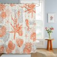 thumbnail image 4 of Shower Curtains for Bathroom, Orange Starfish Waterproof Fabric Shower Curtain, Rustic Ocean Coastal Shells Conch Coral Decorative Bathroom Curtain for Bathtub, 72"x72", No Hooks Included, 4 of 9