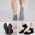 thumbnail image 4 of COOPLUS Womens Non Slip Athletic Socks With Grips Barefoot Workout Pilates Ballet Socks for Women 4 Pairs, 4 of 7