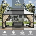 thumbnail image 7 of ASJMR 12x16 FT Hardtop Gazebo Double Roof with Metal Frame,Outdoor Pavilion with Curtains and Nettings,Garden Tent For Courtyards Backyards Decks Grass,Sand, 7 of 7