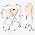 thumbnail image 6 of Laundry Cart with Wheels, 32”H Easy Rolling Laundry Hamper with Removable Liner Bag, Sturdy Metal Frame Clothes Basket with 4 Casters and 2 Brakes, 6 of 17