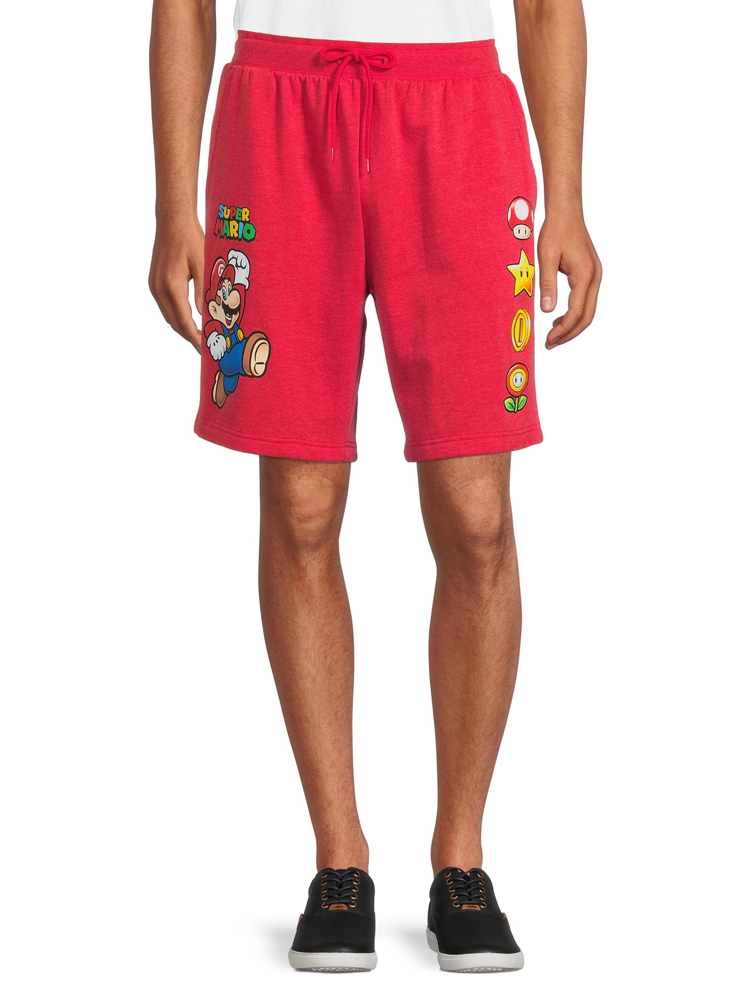 Nintendo Super Mario Men's Graphic Fleece Shorts, Sizes S3XL