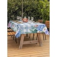 thumbnail image 3 of Outdoor Tablecloth with Umbrella Hole for Patio/Picnic/Party/Camping, Watercolor Flowers Waterproof Table Cloth Rectangle Table Cover Washable, Spring Floral Butterflies Blue Plaid (60"x 84"), 3 of 8