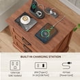 thumbnail image 7 of Farmhouse Nightstand Set of 2, 22 inch Side Table with Charging Station for Bedroom, 2PCS, Brown, 7 of 7