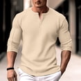 thumbnail image 2 of YDLCAFD Male Autumn and Winter Plaid Long Sleeve Round Neck Button Sleeve Top, 2 of 4