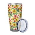 thumbnail image 2 of Haiem Sunflower Cornflower Poppy Printed 20oz Straight Skinny Car Cups With Insulated Cup Sleeve Portable Handle, Sports Travel Coffee Mug, Stainless Steel, Insulated-Straw Three-piece Set, 2 of 8