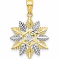 thumbnail image 1 of 10K Yellow With Rhodium Snowflake Charm (25 X 16) Made In United States 10c986, 1 of 6