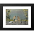 thumbnail image 2 of Ernst Schiess 24x17 Black Modern Framed Museum Art Print Titled - Bathing Boys on a Wall at a Lake (1915), 2 of 5