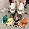 thumbnail image 2 of 1 Pair Women Slippers Candy Color Non-Slip Rubber Bright Color Open Toe Sandals for Daily Wear, 2 of 8