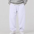 thumbnail image 5 of IYYVV Mens Baggy Sweatpants Wide Leg Cotton Fleece,Casual Fall Winter Warm Wear, Lounge Joggers with Pockets, Street Style White L, 5 of 5