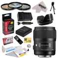 thumbnail image 1 of Sigma 340306 35mm F1.4 DG HSM Lens for Nikon D3100, D3200, D3300, D5100, D5200, D5300 with 3 Piece Pro Filter Kit, EN-EL14 1800MAH, Charger, Remote Control, Cleaning Kit, Mini Tripod, 1 of 8
