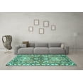 thumbnail image 3 of Ahgly Company Machine Washable Indoor Rectangle Persian Turquoise Blue Traditional Area Rugs, 5' x 7', 3 of 4