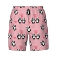 thumbnail image 4 of Lsque Mens Swim Trunks Valentine'S Day Panda Pattern - Bathing Suit Compression Liner - Beach Swim Shorts Swimwear - (S-3XL) - Stretch Quick Dry -, 4 of 9