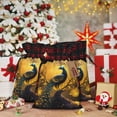 thumbnail image 6 of Rocae Elegant Gold Leaf Peacock Print Christmas Drawstring Linen Gift Bag with Drawstrings Treat Bag Goody Present Bags for Christmas Party Favor, 6 of 8