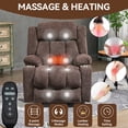 thumbnail image 6 of Power Lift Recliner Chair for Adults,Heavy Duty Recliner Chair with 8-Point Vibration Massage and Lumbar Heating,USB and Type-C Ports, Stainless Steel Cup Holders,Up to 350 LBS,Brown, 6 of 11