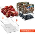 thumbnail image 3 of Sorbus Clear Plastic Fridge Organization Bin 6-Pack Set, Stackable with Handles, 3 of 7