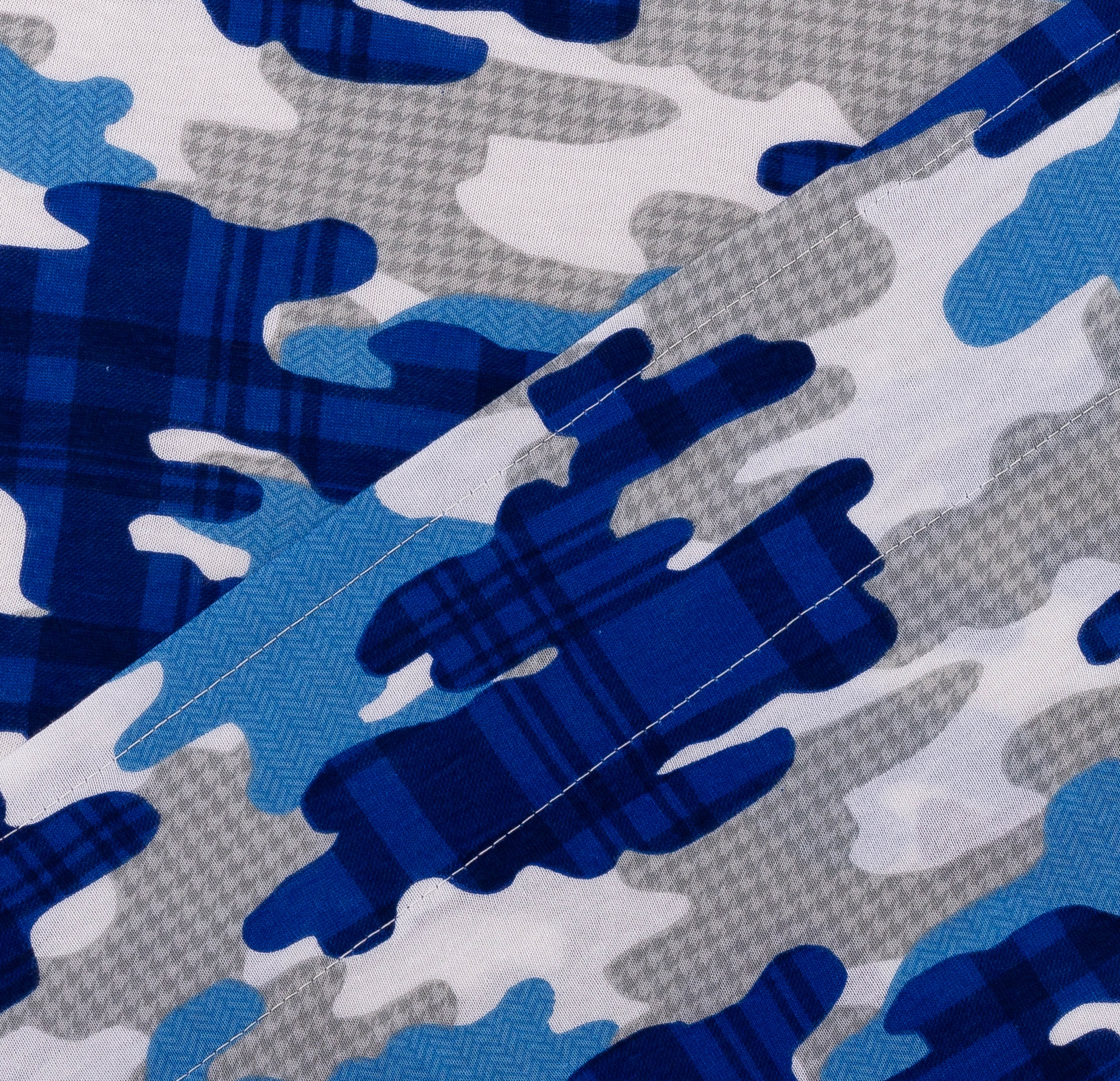 Your Zone Teens Jersey Camo Sheet Set, Full, Blue, 4 Pcs