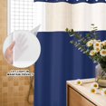 thumbnail image 3 of No Hook Shower Curtain, Navy Blue Pure Color Shower Curtains for Bathroom with See Through Top Window, Aesthetics Contemporary Luxury Waterproof & Washable Bath Curtain Stall 48"x72", 3 of 9