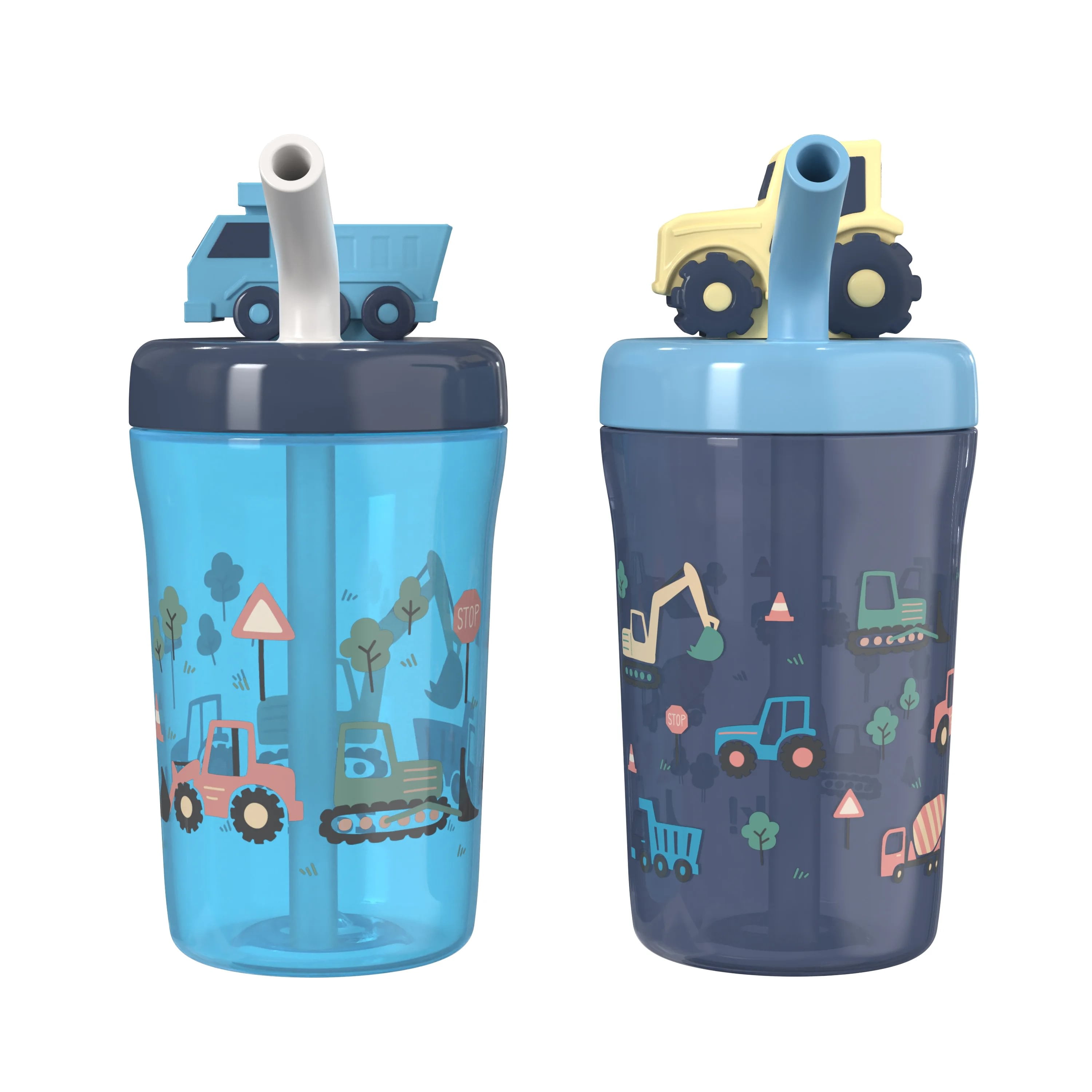 Zak Designs 2-Pack 7.5oz Buddy Sip Cups for Kids - Construction Theme