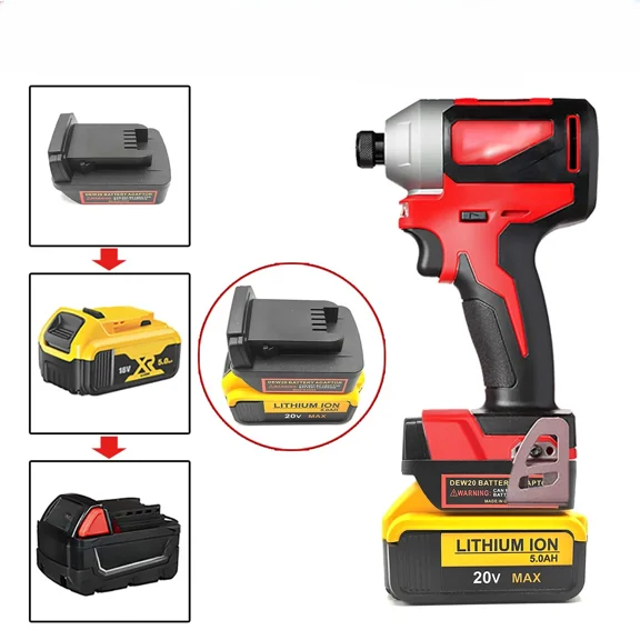 Battery Adapter For Dewalt 20V Li-Ion DCB series Convert To For Milwaukee 18V
