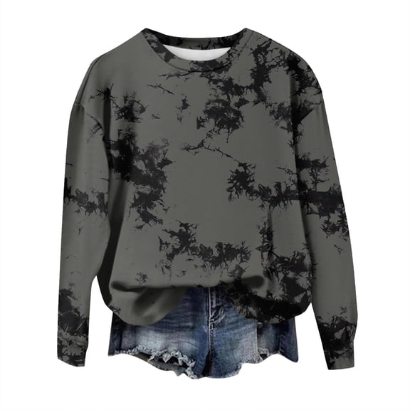 MESSUEN Pullover Sweatshirts for Women Winter Sweatshirts for Women Long Sweaters for Women Longsleeve Tops Womens Top Long Sleeve Tops for Women Shirts Women Dark Gray L