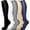 Black White Gray Beige Blue, variant on 6 Pairs Copper Compression Socks for Women & Men Circulation 15-20 mmhg - Better Blood Flow, Swelling, Best Support for Medical, Running, Nursing
