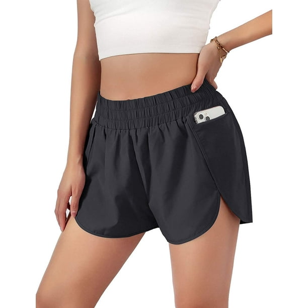 Womens Running Shorts Athletic Workout High Waisted Quick Dry gym