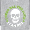 thumbnail image 3 of Instant Message - Need All The Luck I Can Get - Men's Crew Neck Fleece Pullover, 3 of 6