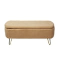 thumbnail image 5 of Tcbosik Faux Fur Storage Bench with Gold Legs, 39.3" Upholstered Ottoman, Foot Rest for Bedroom, Hallway, Living Room, Camel, 5 of 8