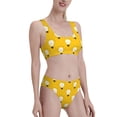 thumbnail image 4 of High Waisted Bikini Sets For Women, Bulb Pattern Yellow Swimsuits Tummy Control, Two Pieces Bathing Suit, 4 of 8