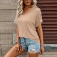 thumbnail image 5 of Womens Summer T-Shirts Short Sleeve V Neck Dolman Tops Loose Fit Shirts Spring Fashion, 5 of 6