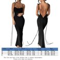 thumbnail image 2 of Vestido Amoldeado Al Cuerpo Vestido ajustado sin espalda con cordones para mujer Vestido de cóctel con tirantes Club de fiesta (Negro L) Cgtredaw para Mujer Negro T XL, 2 of 9