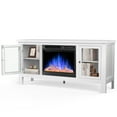 thumbnail image 5 of Moifoi TV Stand Fireplace for TVs up to 58", TV Stand w/ 23" Indoor Electric Fireplace & Wooden Storage Fireplace Cabinet, Adjustable LED Flame, White, 5 of 7