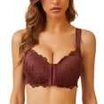 thumbnail image 1 of FallSweet Front Close Push Up Bra Wireless Lace Brassiere Multiway Full Coverage, 1 of 5