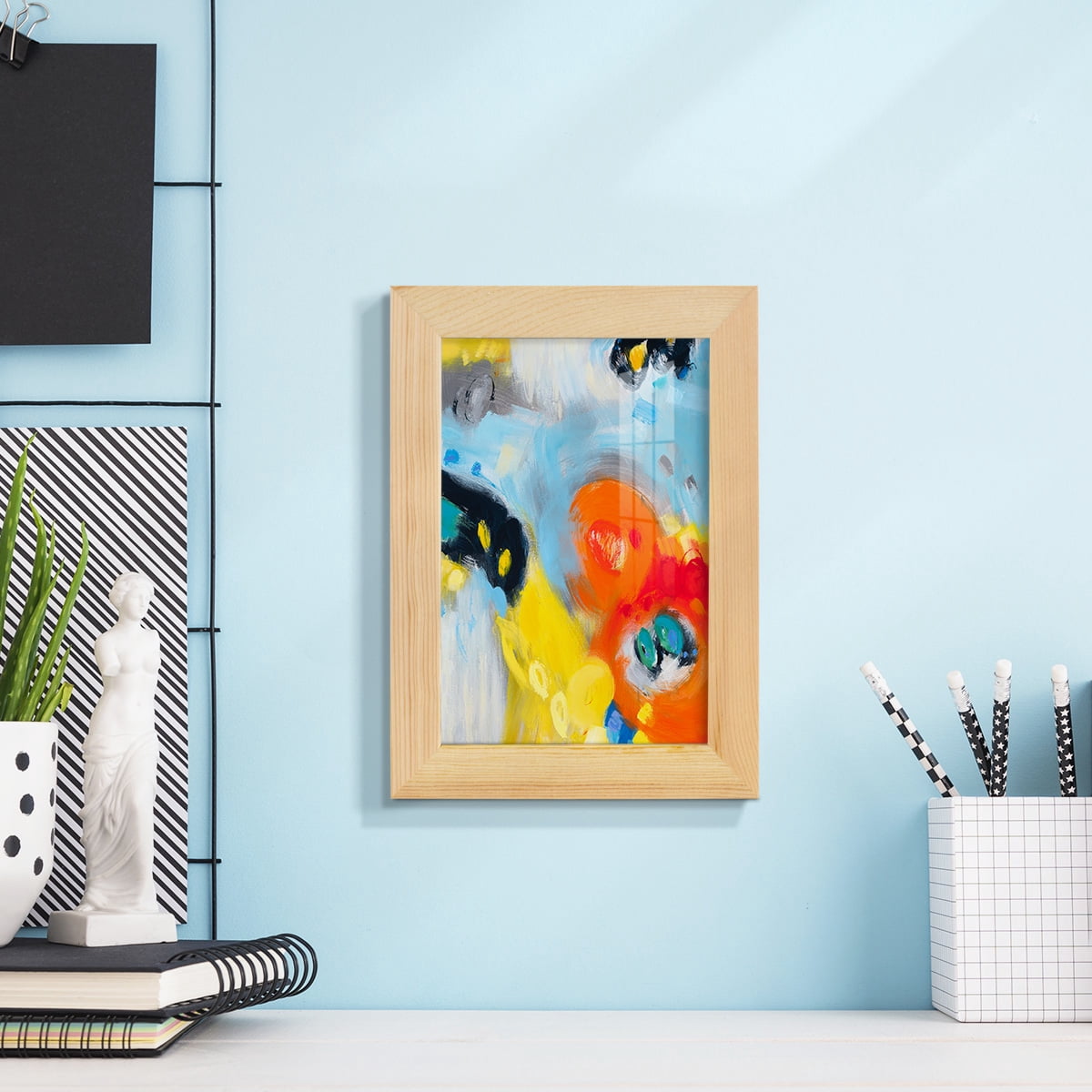 In the Loop II -Framed Print w/glass-Natural Wood