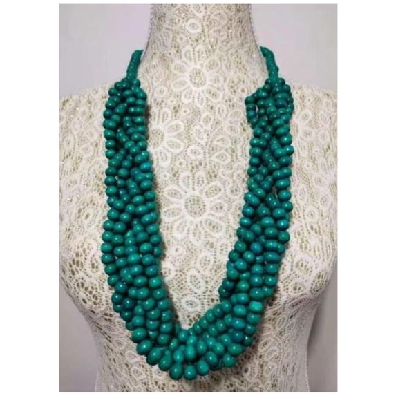 Wooden Bead Necklace Statement Boho Beaded Necklace N512