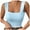 Light Blue, variant on Women's Square Neck Sleeveless Double-Layer Tank Tops Basic Tight T Shirts
