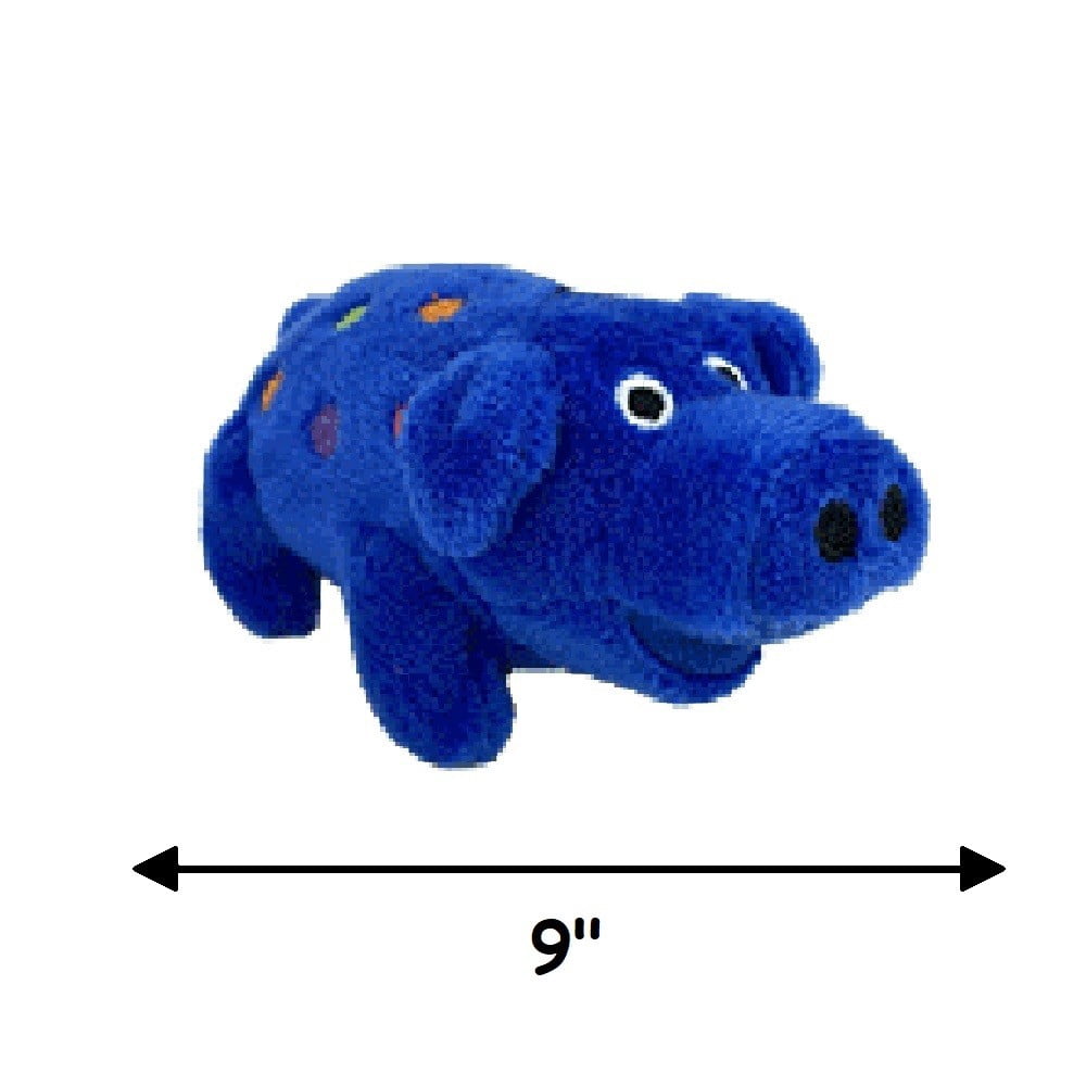 Adorable Large Dog Toys Big Oink Grunting Squeakers Polka Dot Soft Plush Pigs 9" (Blue)