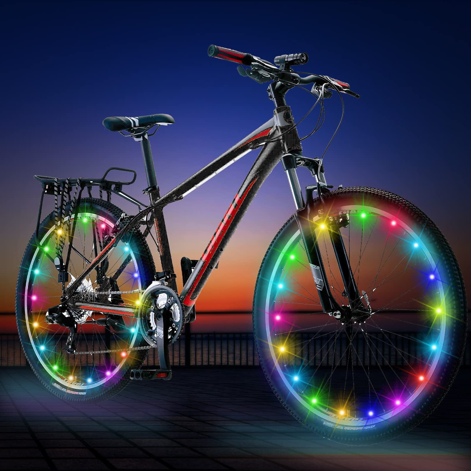 MERRIMAX M Bicycle Wheel Lights 16 colors changing Bike Lights Bright Waterproof LED cycling Tire Light Front and Back Spoke Lights Bike Decoration Li | Walmart