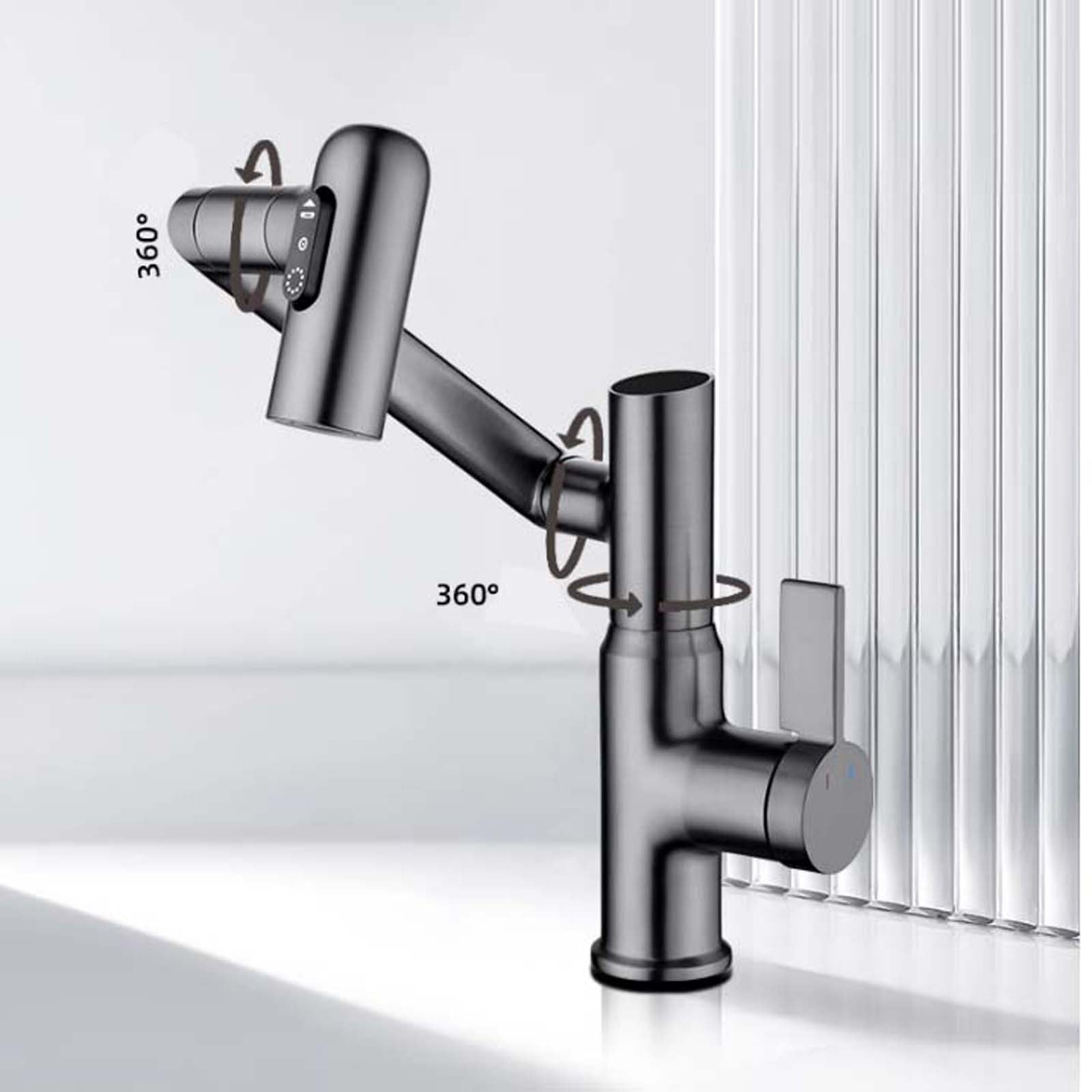 Vadktai Smart Temperature Bathroom Faucet, Temperature Display, 3 Water Outlet Modes, Single Handle Bathroom Faucet, Bathroom Sink Faucet, Kitchen Faucet taps