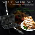 thumbnail image 2 of Cast Iron Waffle Maker, Non-stick Aluminum Cookware Two Piece Hinged Non Electric Baking Pan for Stovetop or Grill Square Design, 8.5 x 13.2inch -, 2 of 4