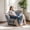 Gray, variant on iooHug Modern Upholstered Accent Chair with Lumbar Pillow, Chenille Fabric White Armchair, 23" Deep Seat Living Room Chair, Comfortable Lounge Chair for Bedroom, Apartment, Home Office