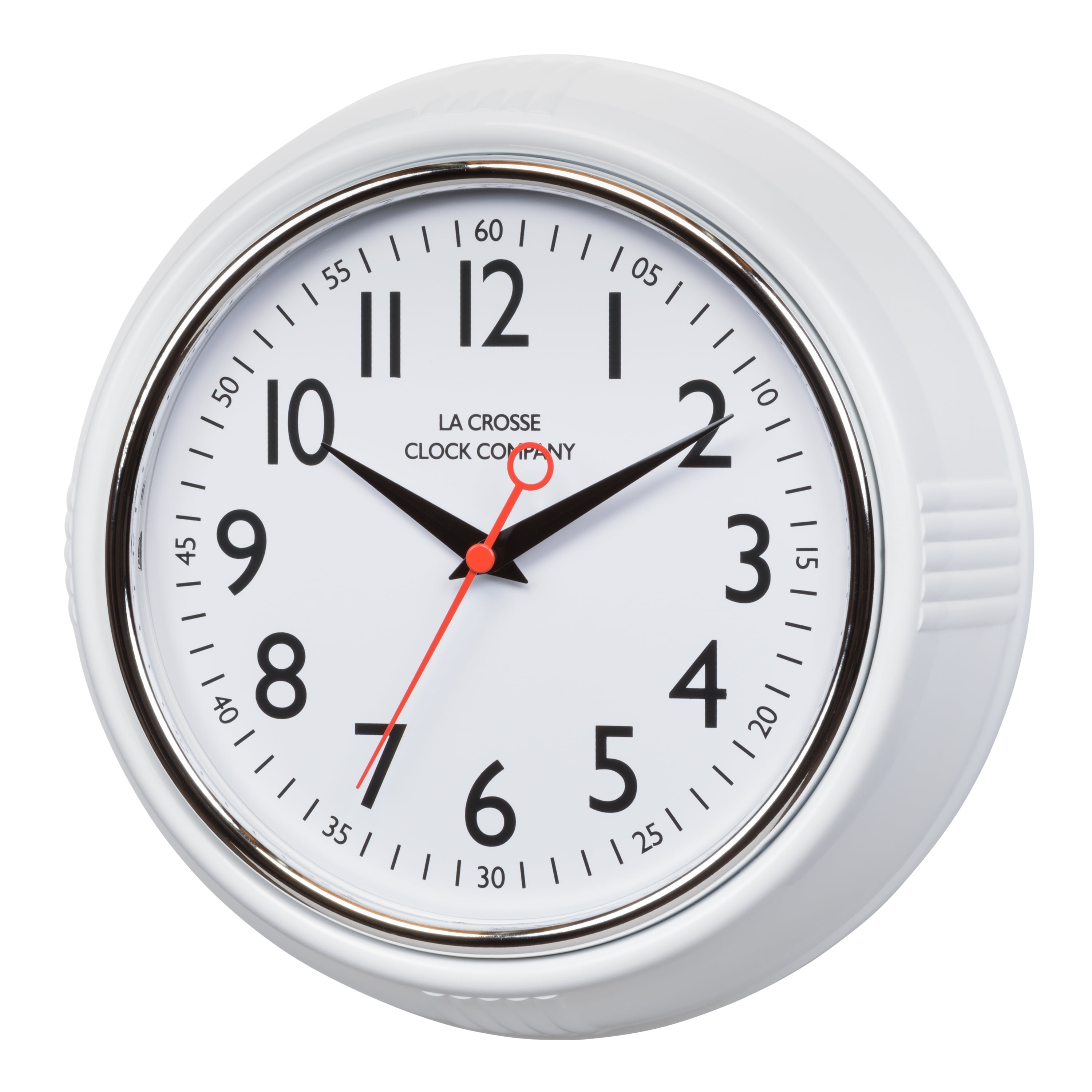 La Crosse Clock 9.61 inch Schoolhouse Analog Quartz Wall Clock, 404-3624W