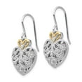 thumbnail image 2 of 925 Sterling Silver With Real 14kt Diamond Vintage Earrings; for Adults and Teens; for Women and Men, 2 of 3