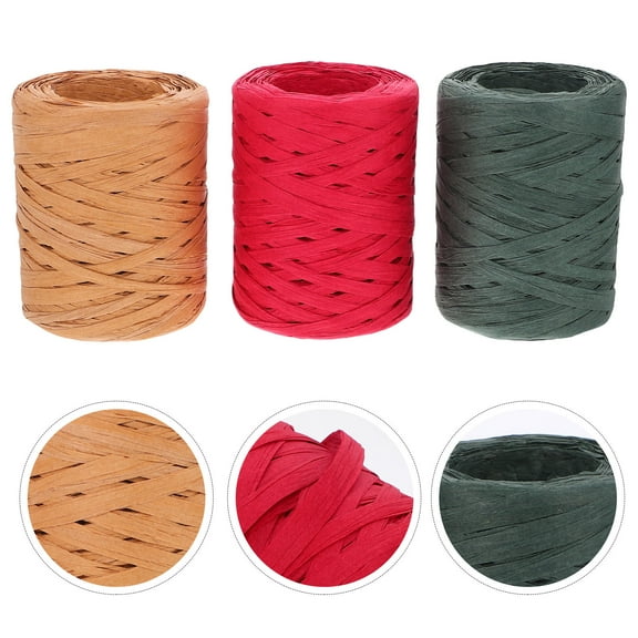 LOLIPPYY Soft Raffia Paper Ribbon Assorted Colors for Wrapping, Crafting, and Projects