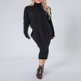 thumbnail image 3 of Ladies‘ Winter Knitted Maxi Dress with Long Sleeves and High Neck, 3 of 9