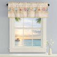 thumbnail image 2 of Window Valance for Kitchen,Marine Theme Coral Conch Starfish Rod Pocket Curtain Valances Short Curtains Drapes Panel,Ocean Shell Pearl on Yellow Window Treatment Topper for Living Room Bathroom, 2 of 9