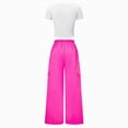 thumbnail image 5 of Paguaki Teen Girls Spring Fall Summer Clothes 2 Outfit Set Slim Fit Short Sleeve Top And Cargo Pants Stylish Versatile Tween Set Size 8-12Y, 5 of 9